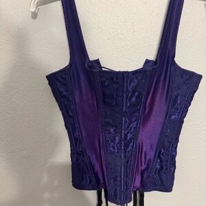 Vintage Y2K Empire Purple Floral Damask Corset – M - Whimsygoth / Indie Sleaze